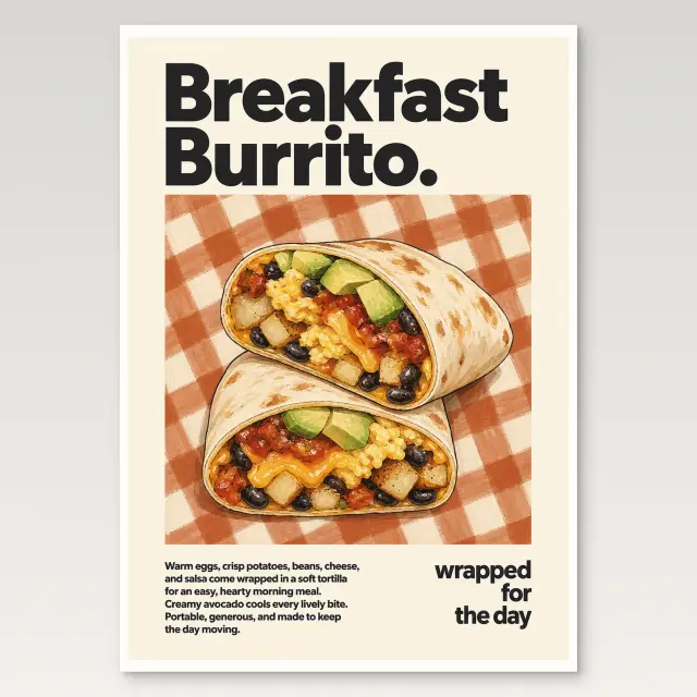 Frühstücks-Burrito-Poster