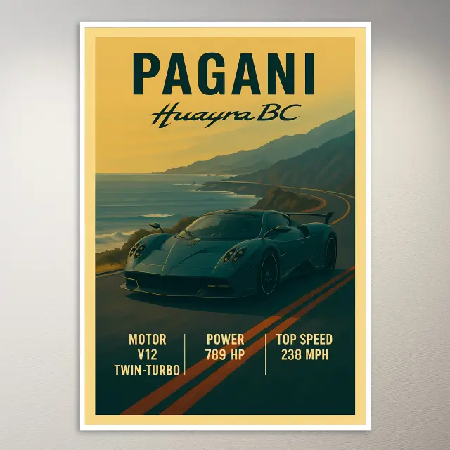 ملصق فني Pagani Huayra BC Roadster