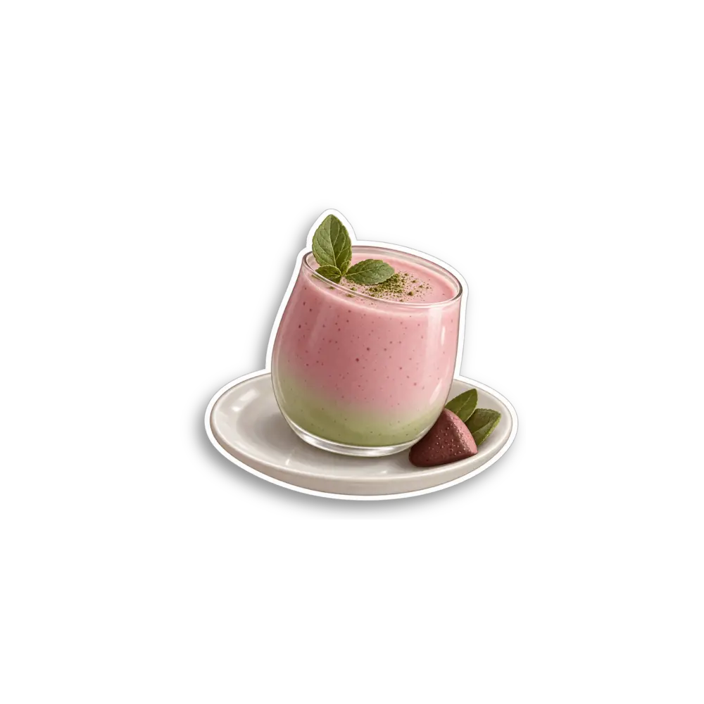 Erdbeer-Matcha-Smoothie Sticker