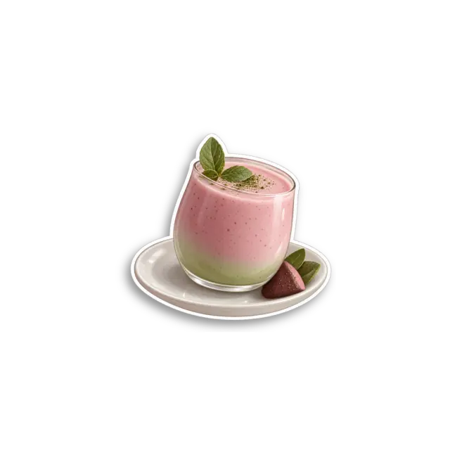 Erdbeer-Matcha-Smoothie Sticker