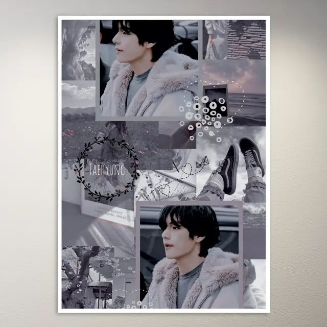 Taehyung 美學風格情緒板海報
