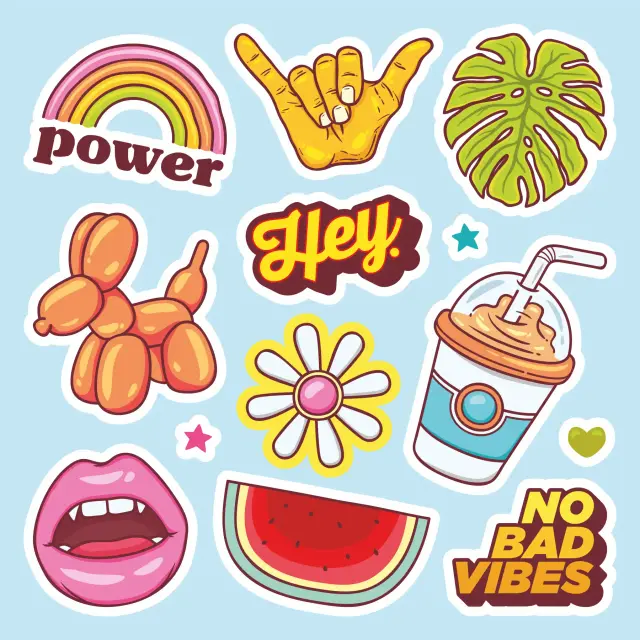 Handgezeichnete Doodle-Sticker