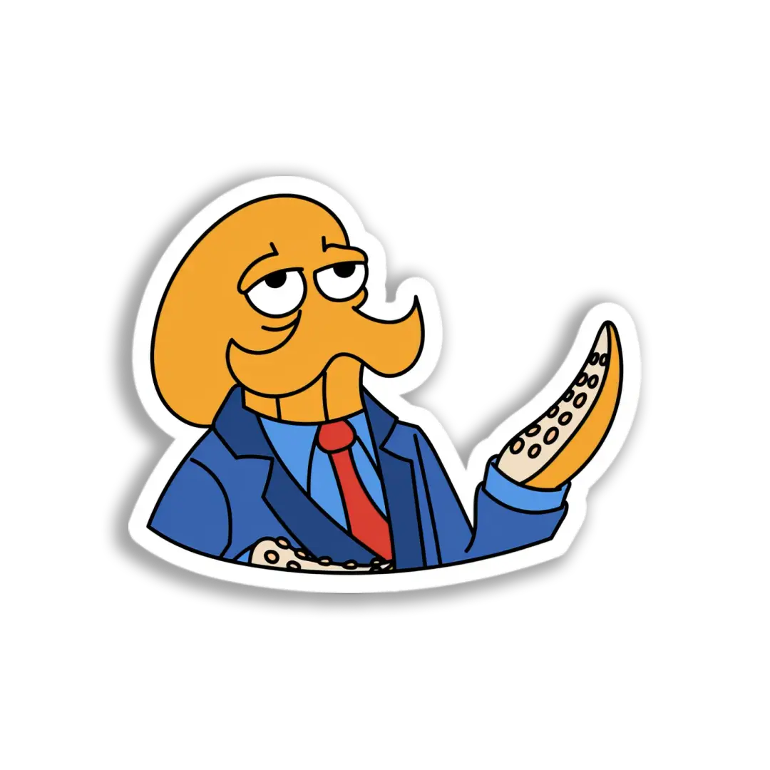 Business Octopus Cartoon Sticker