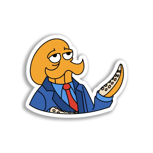 Business Octopus Cartoon Sticker