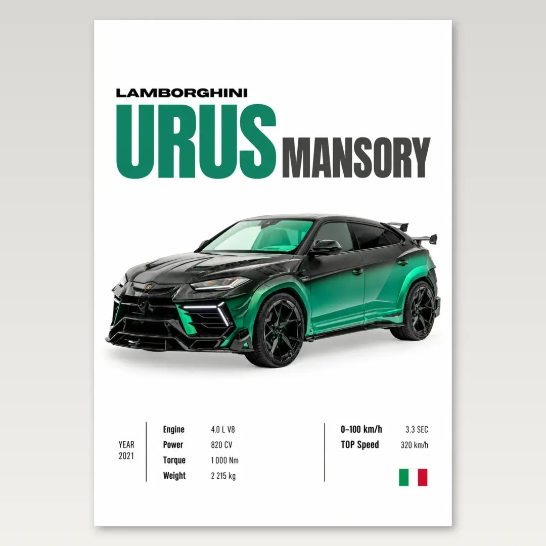 Green Urus A4 Poster
