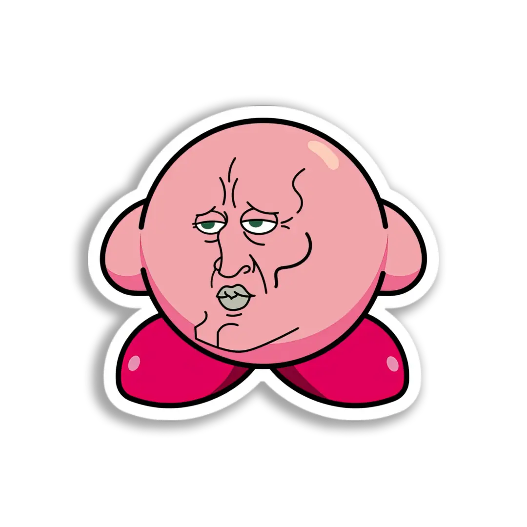 Smug Kirby Face Sticker