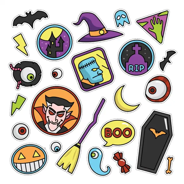 Niedliche Halloween-Sticker