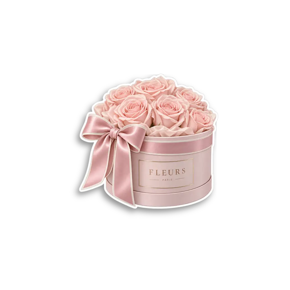Rose Hat Box Sticker