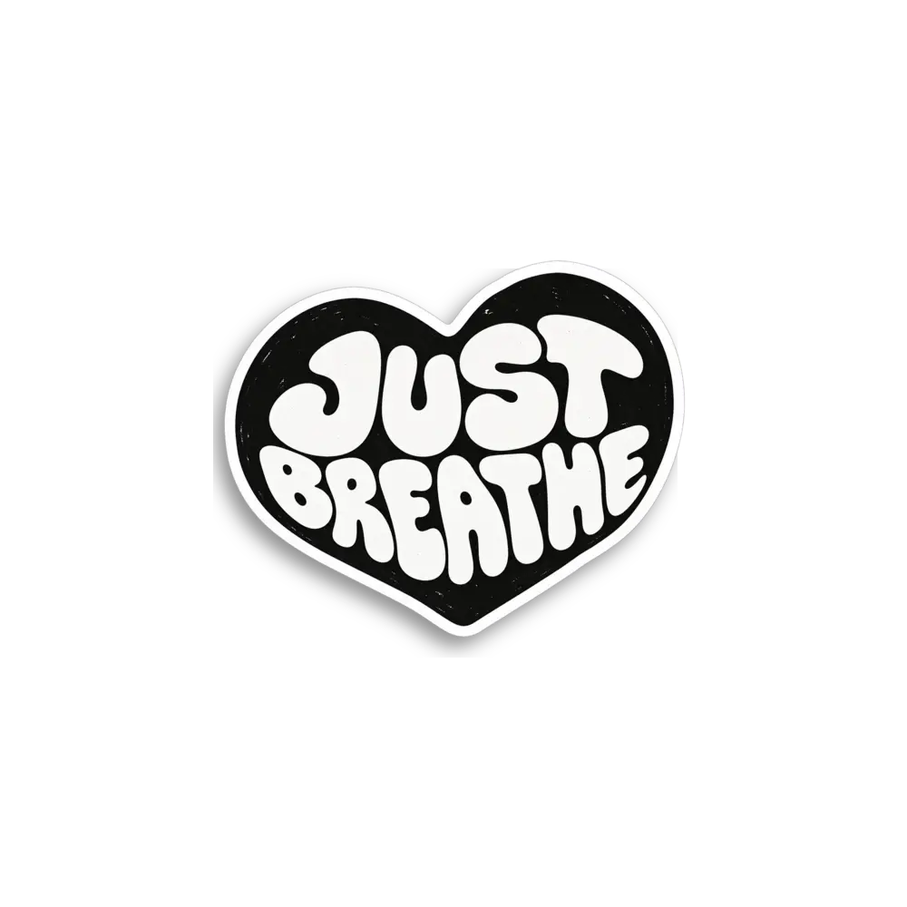 Einfach atmen Herz-Sticker