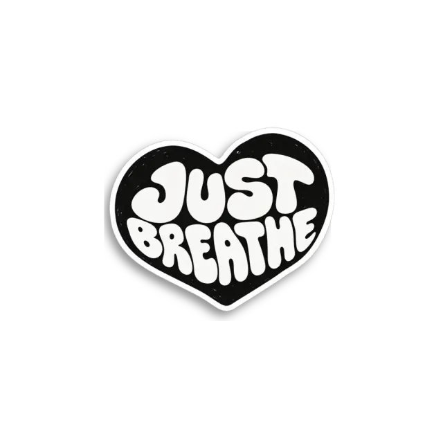 Just Breathe Heart Sticker