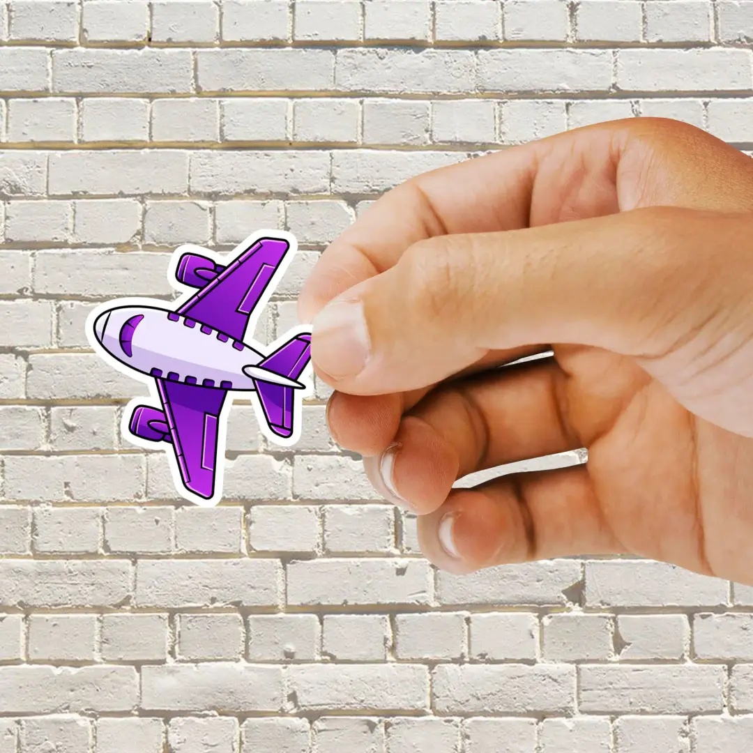 Pegatina de avión morado