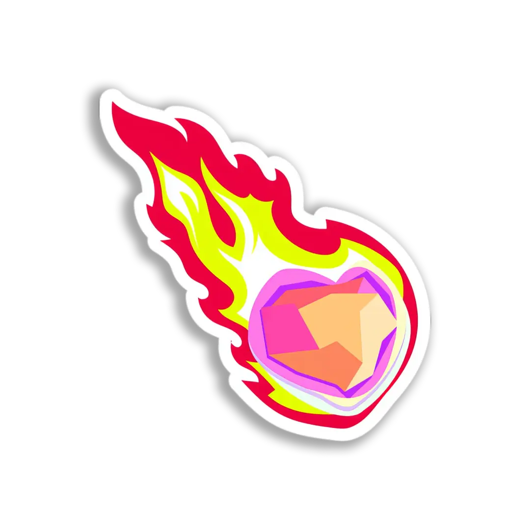 Feuriges Herz-Juwel Sticker