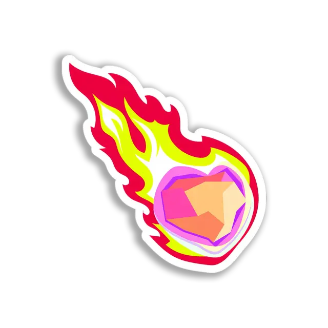 Feuriges Herz-Juwel Sticker