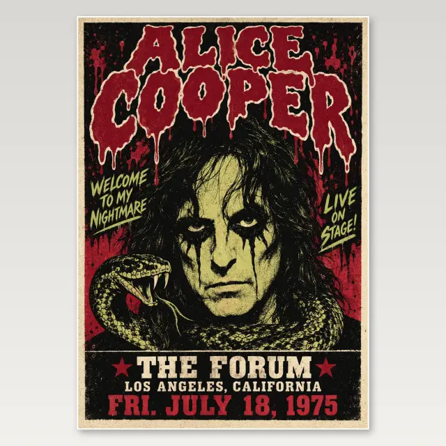 Alice Cooper Portrait A4 Poster