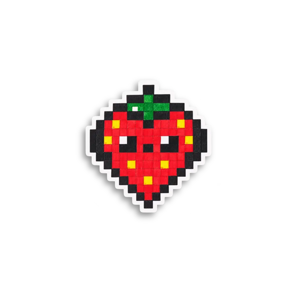 Pixel-Erdbeer-Sticker