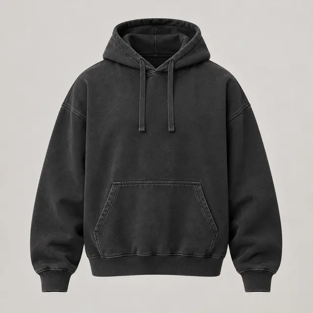 Canal Street Heavyweight Hoodie in Washed Black