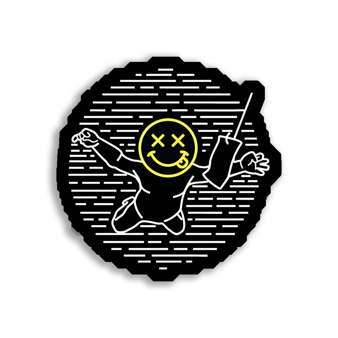 Happy Smiley Face Skydiving Sticker