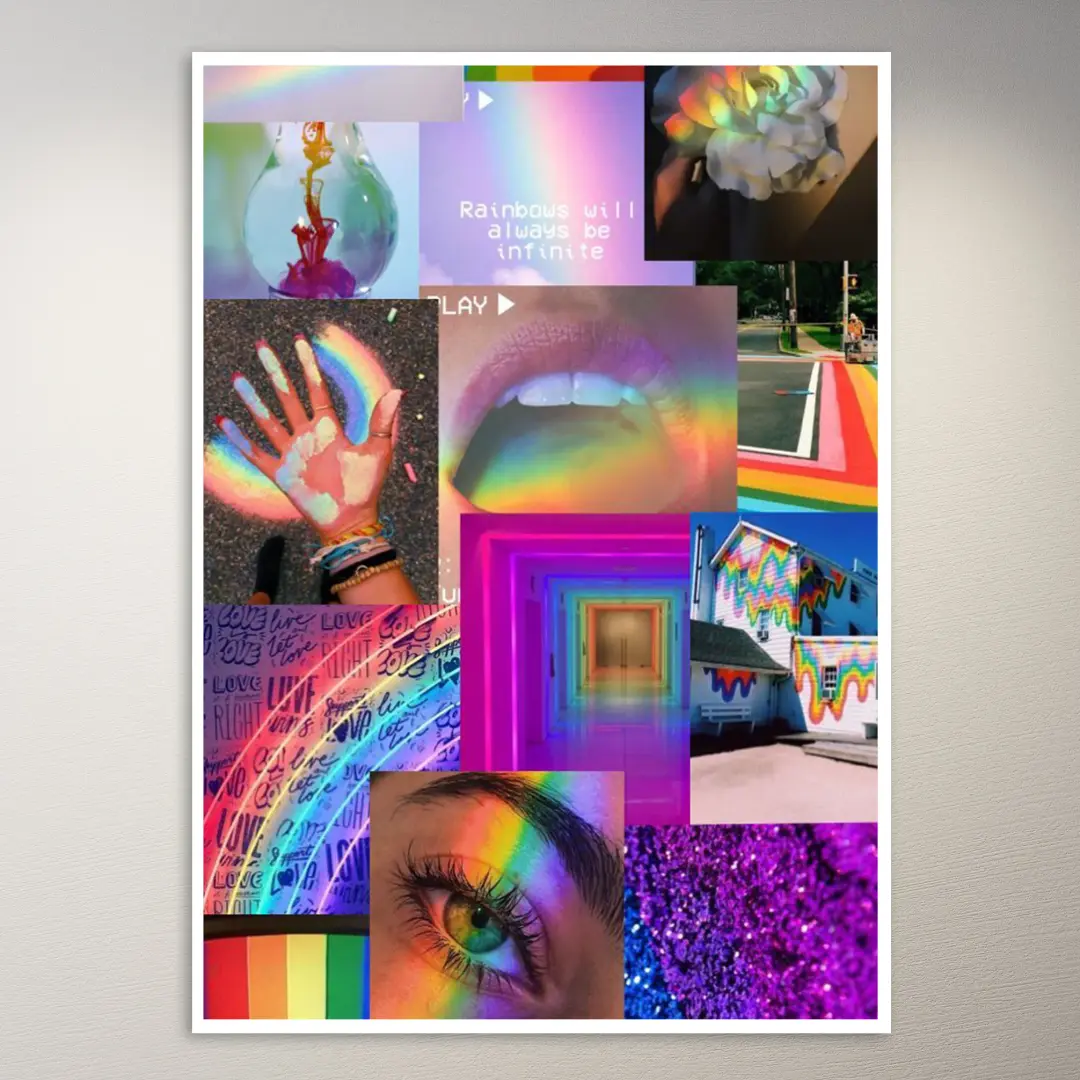Moodboard estético arcoíris | Póster estético