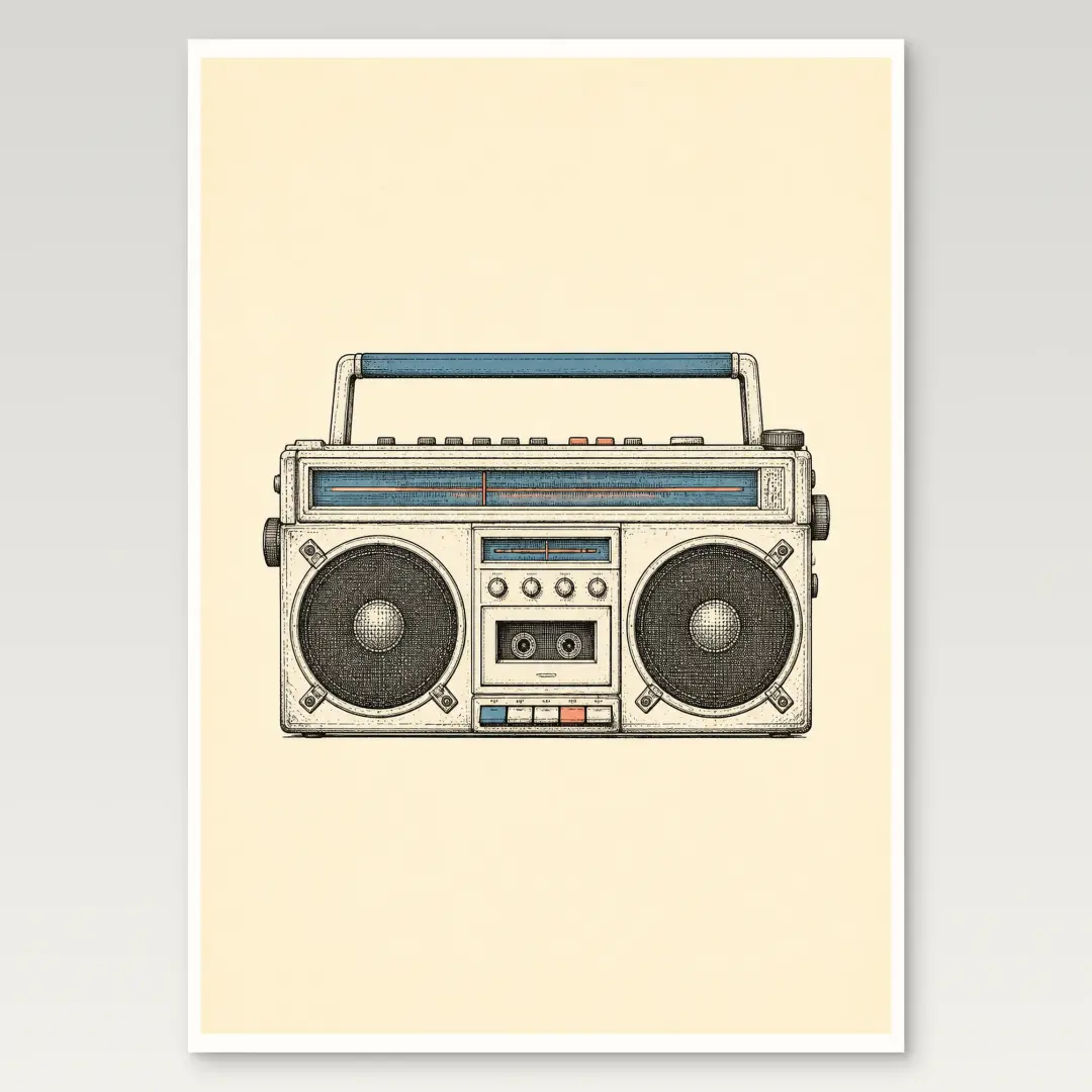 Póster de radiocasete