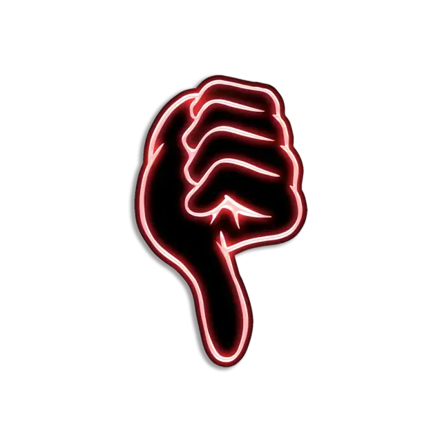 Neon-Daumen runter Sticker