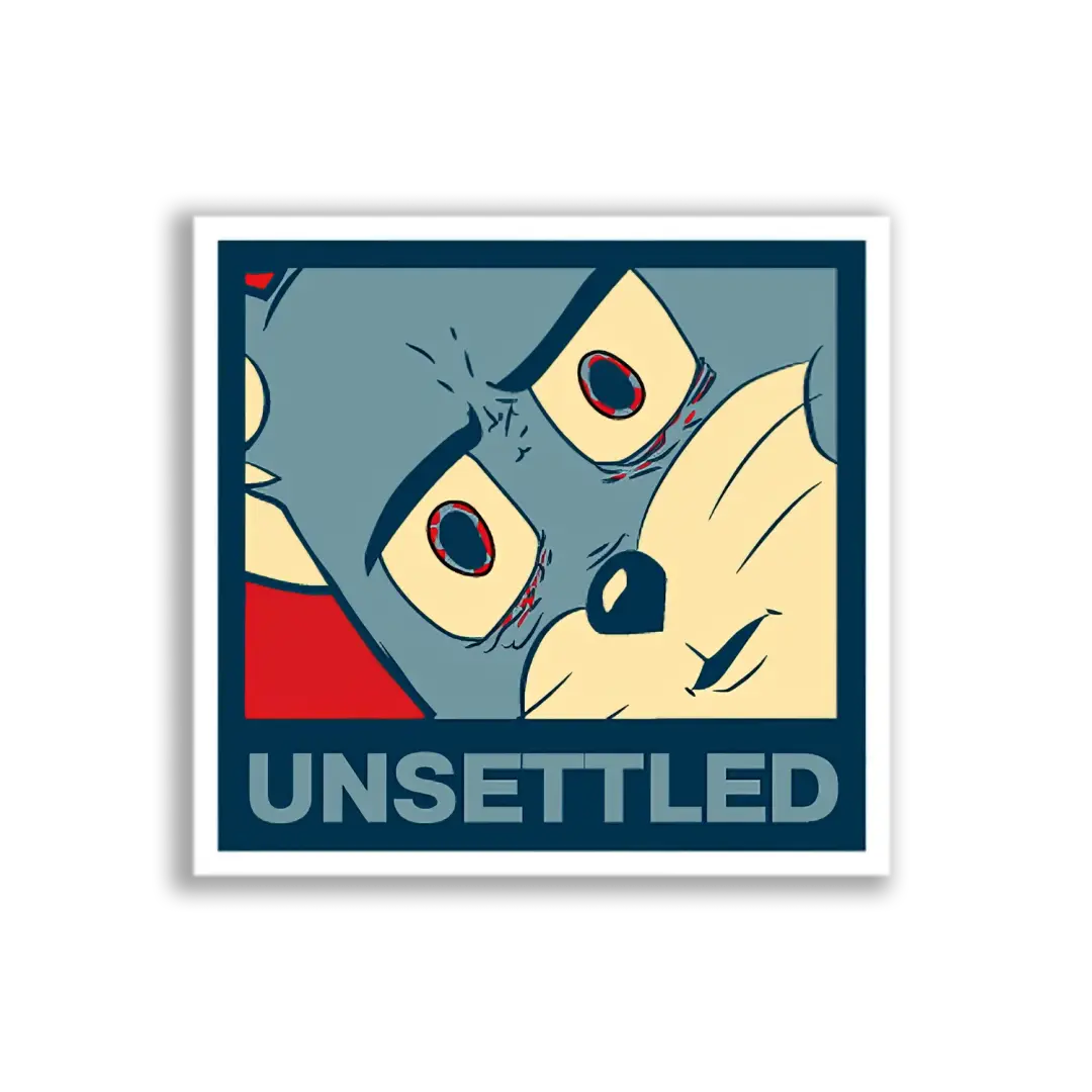 Unsettled Tom Cat Sticker