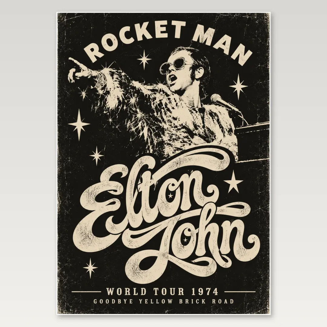 Rocket Man Elton John A4 Poster