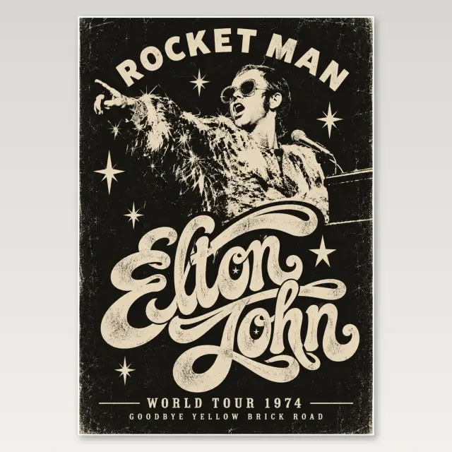 Rocket Man Elton John A4 Poster