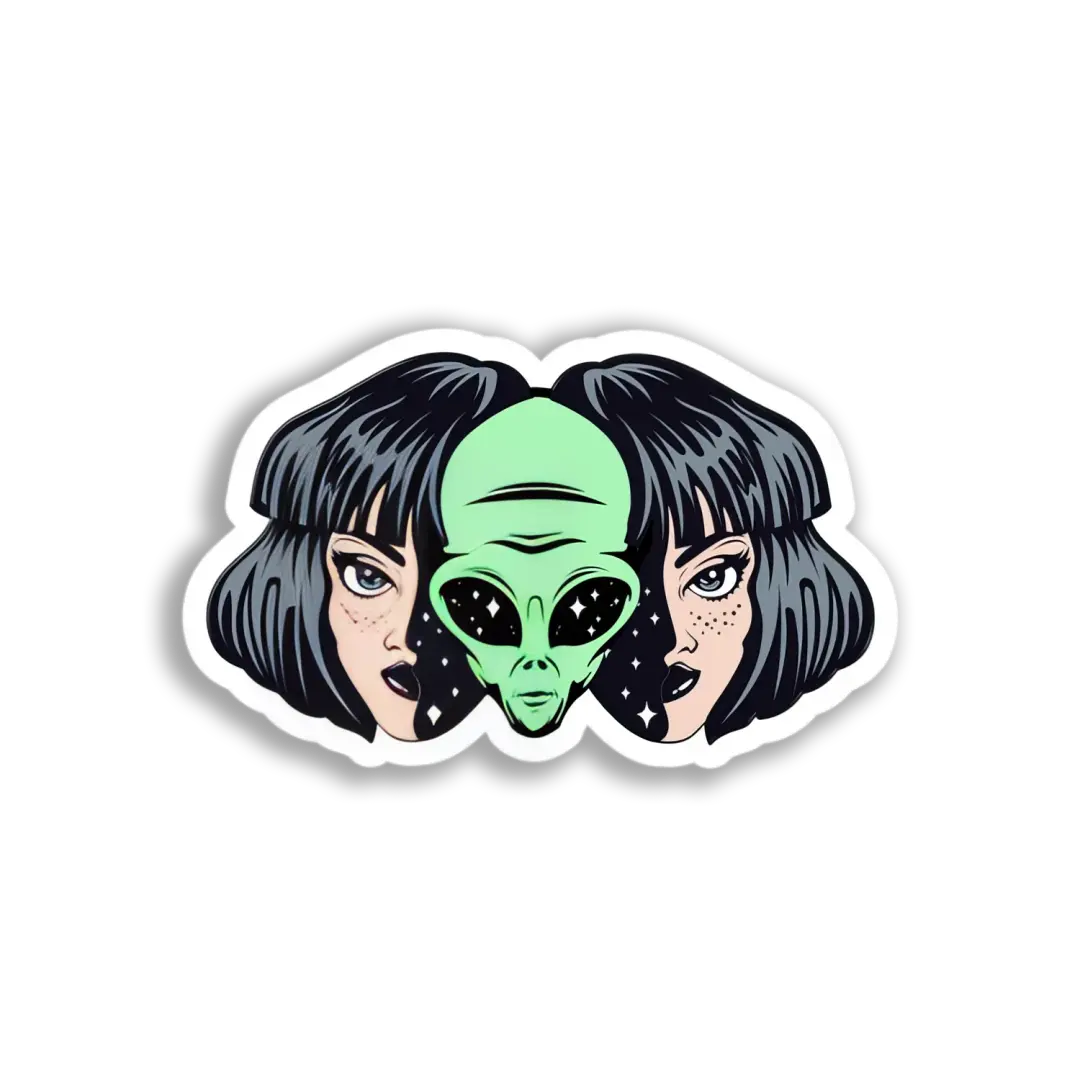 Girl Meets Alien Sticker