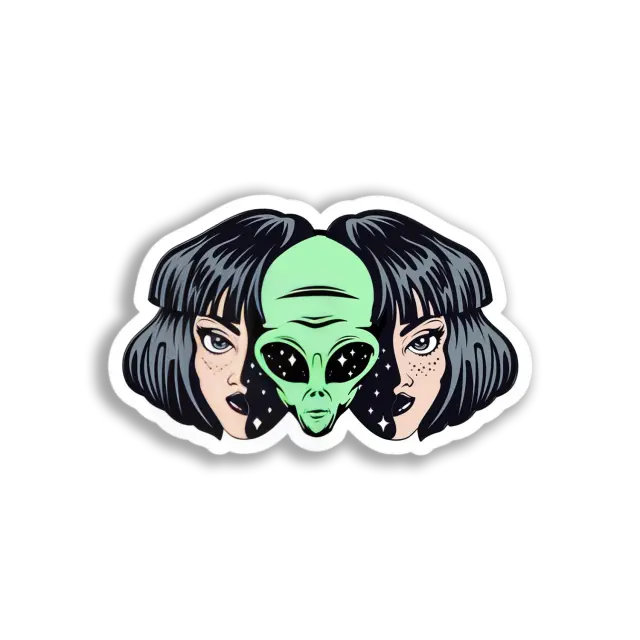 Girl Meets Alien Sticker