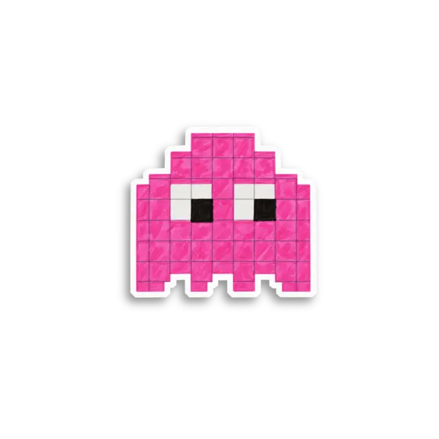 Pixel Pink Ghost Sticker