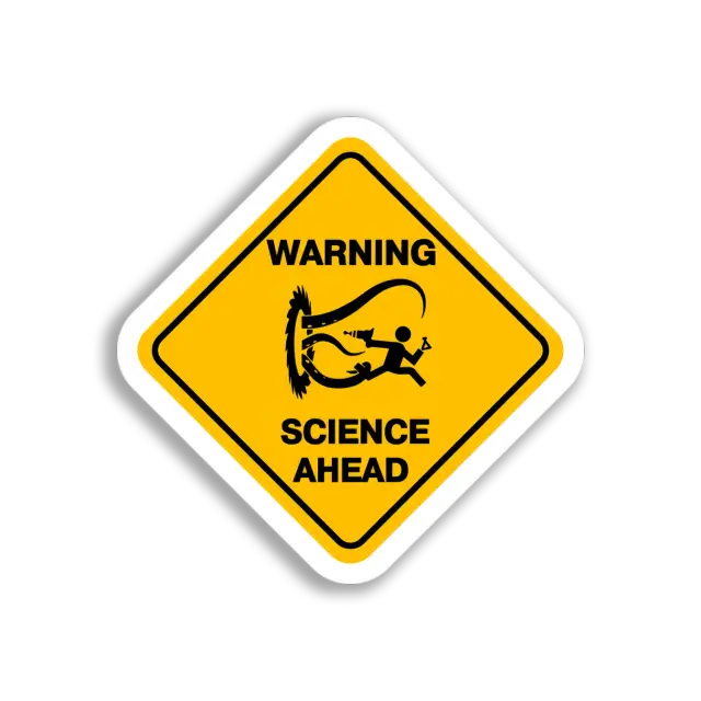 Achtung: Wissenschaft voraus Sticker