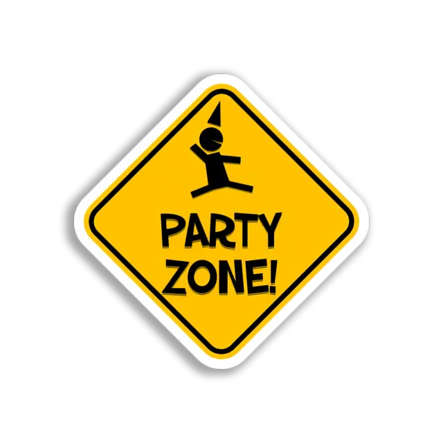 Pegatina de señal Zona de fiesta