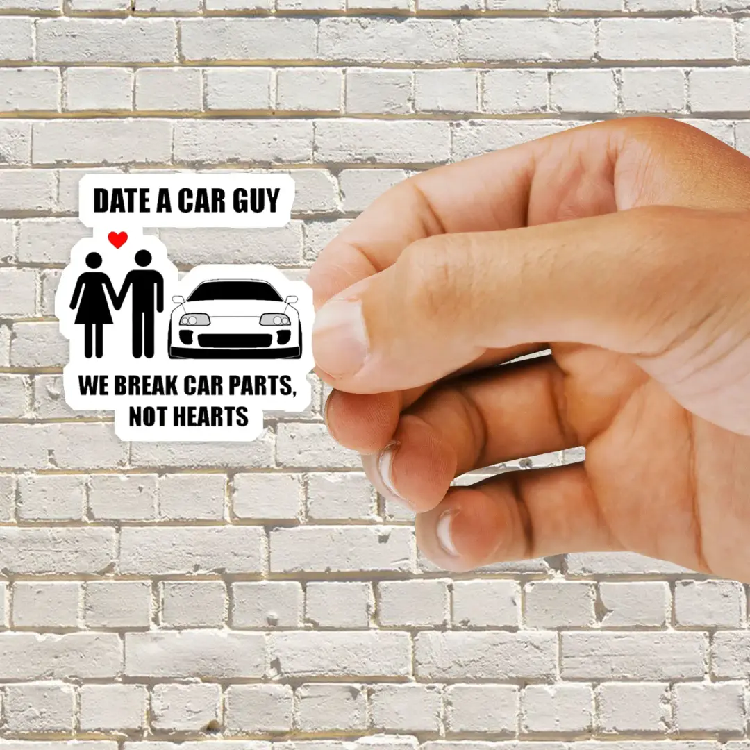 Date einen Auto-Typen - Wir brechen Autoteile, keine Herzen Sticker