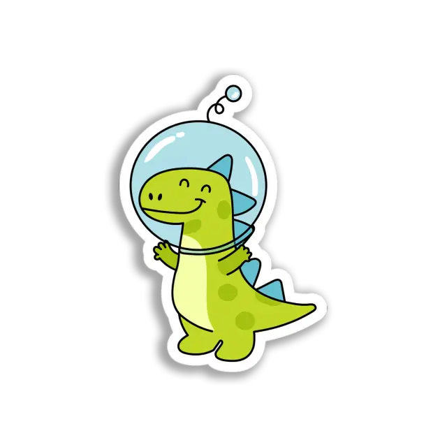 Astronauten-Dinosaurier-Sticker
