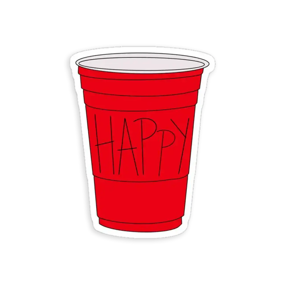 Roter Solo-Becher Sticker