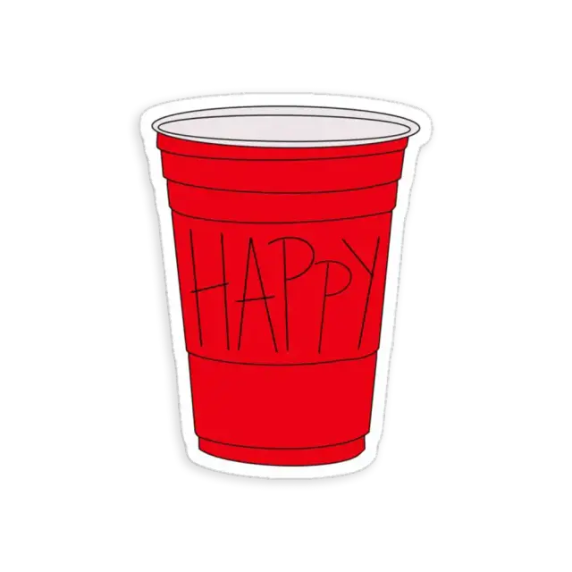 Roter Solo-Becher Sticker