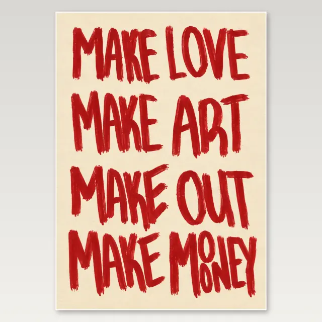 Póster A4 Haz el amor, haz arte