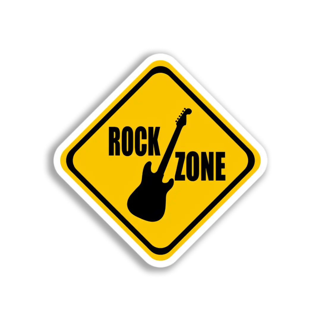 Rock Zone Guitar Sign Sticker