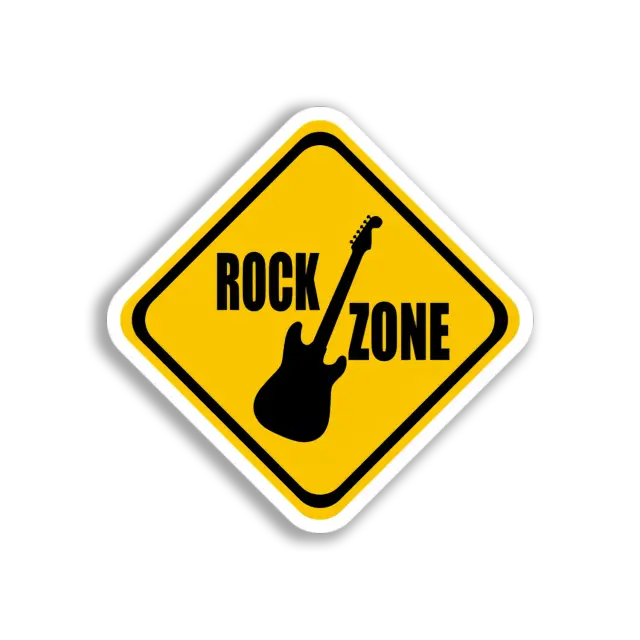 Rock Zone Guitar Sign Sticker