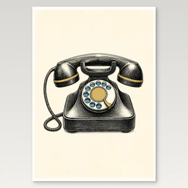 Wählscheibentelefon-Poster