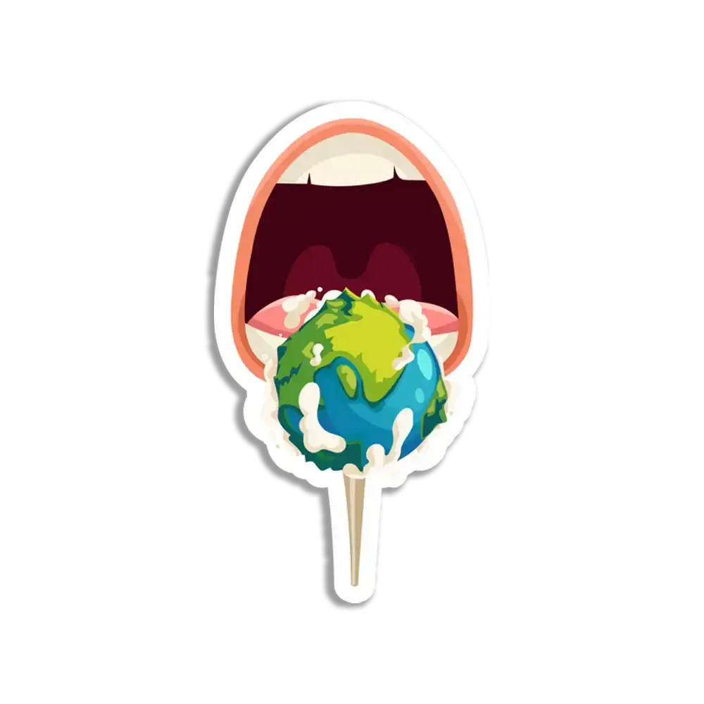 Mund und Planet Sticker