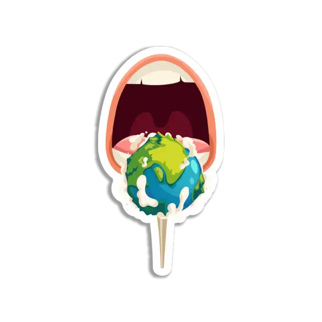 Mund und Planet Sticker