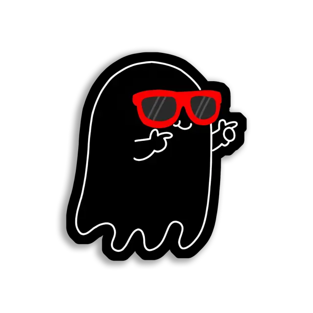 Cool Ghost With Red Sunglasses Sticker