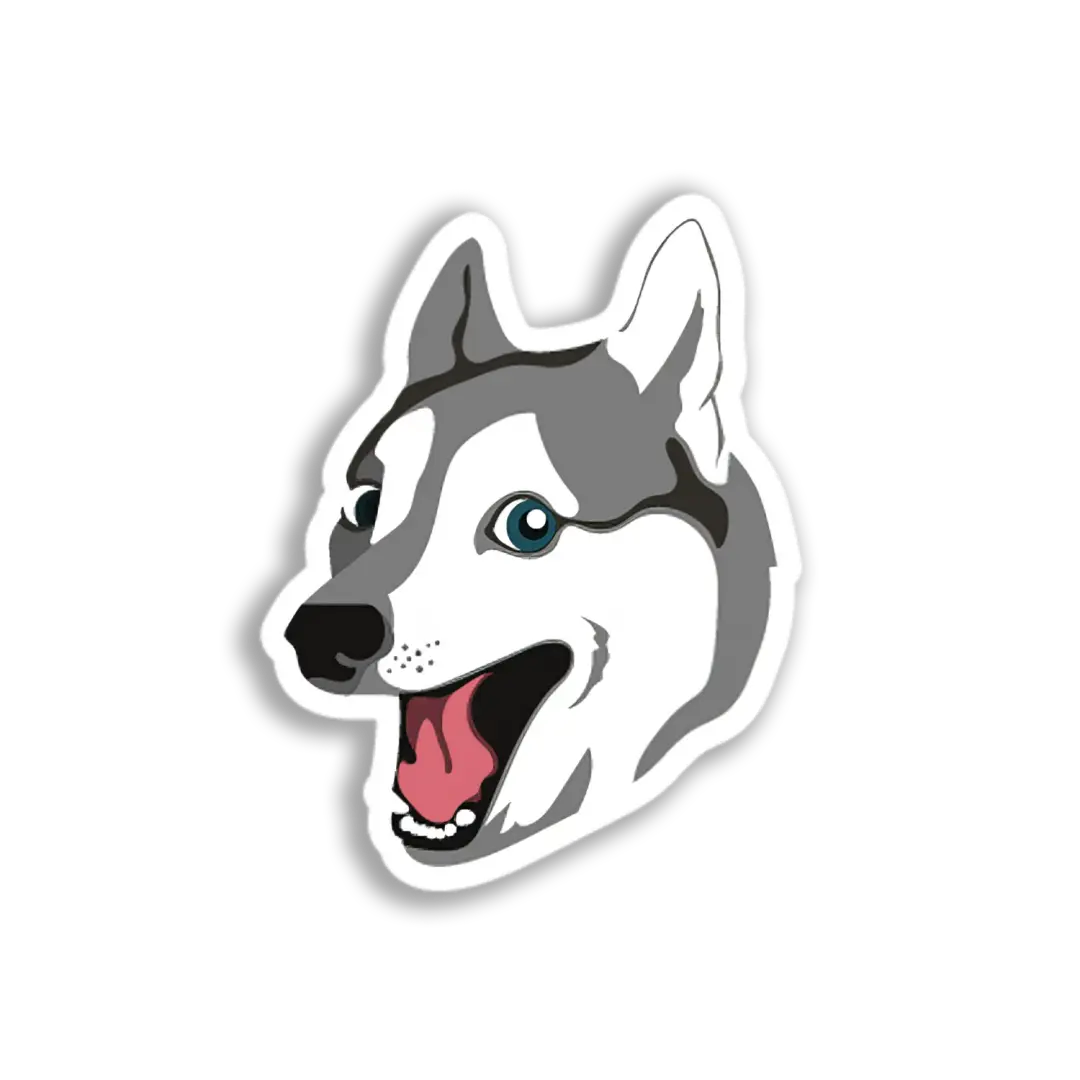 Happy Husky Face Sticker