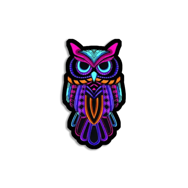 Neon Eulen-Schild Sticker