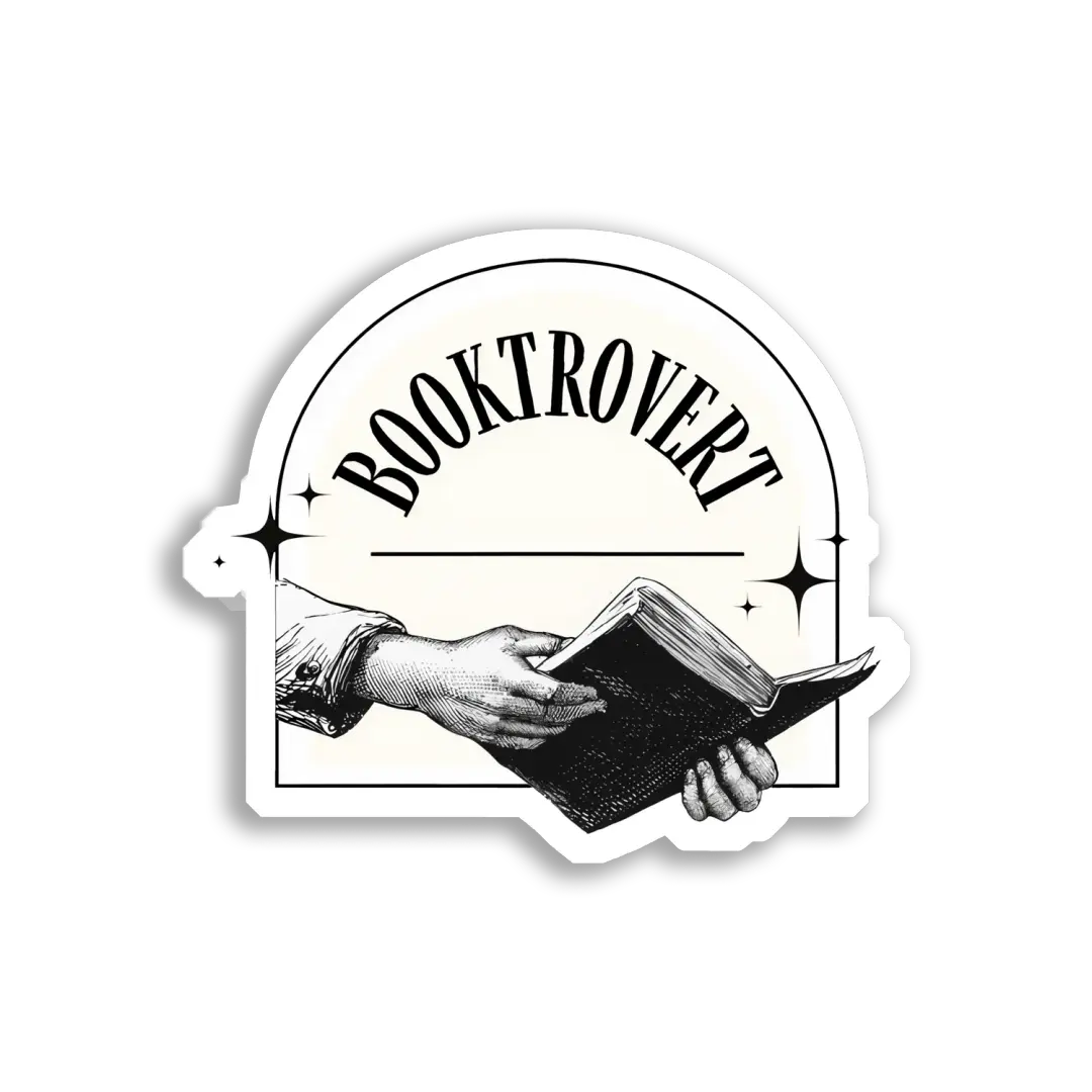 Booktrovert – Hand hält ein Buch Sticker