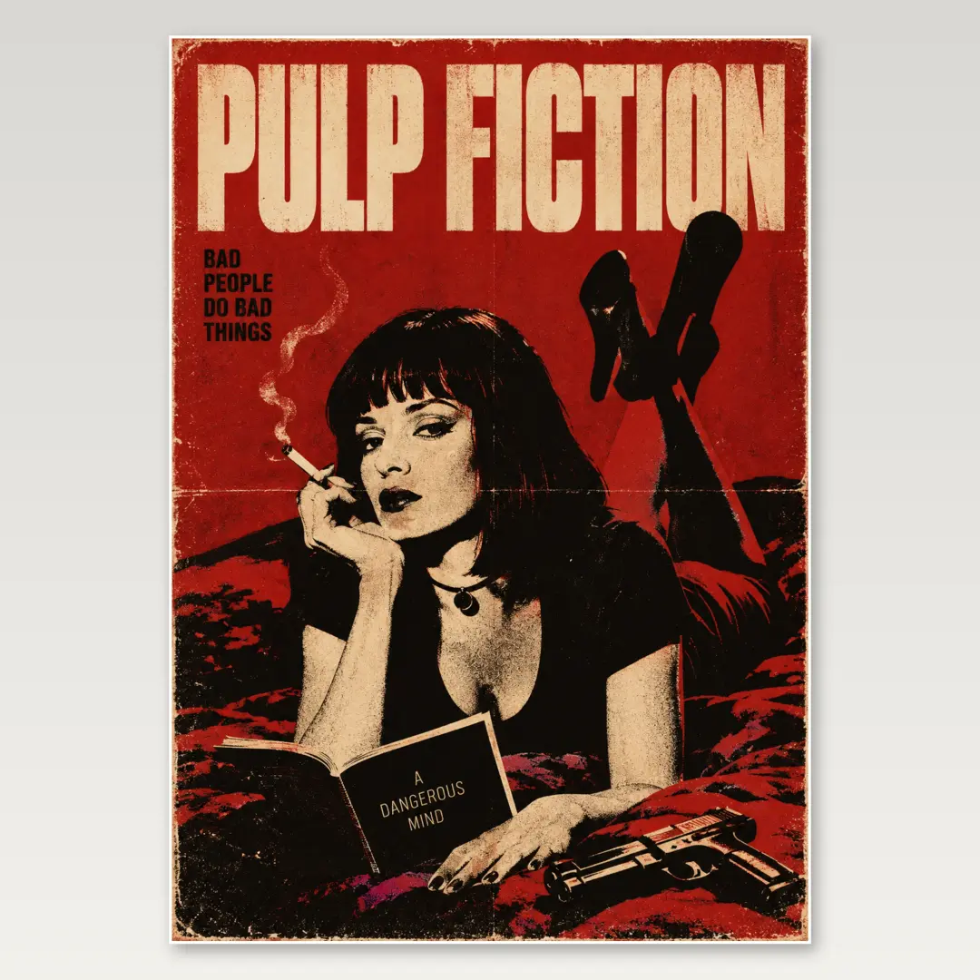 Póster A4 Pulp Fiction vintage