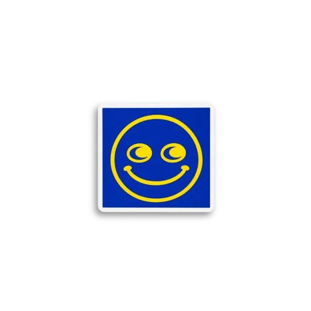Blaues Smiley-Quadrat Sticker