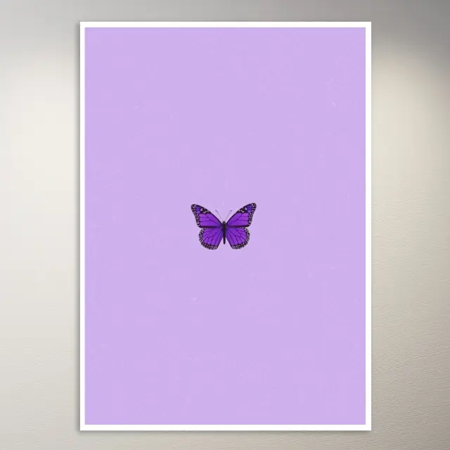 Schmetterling | Niedliches Ästhetik-Poster in Flieder