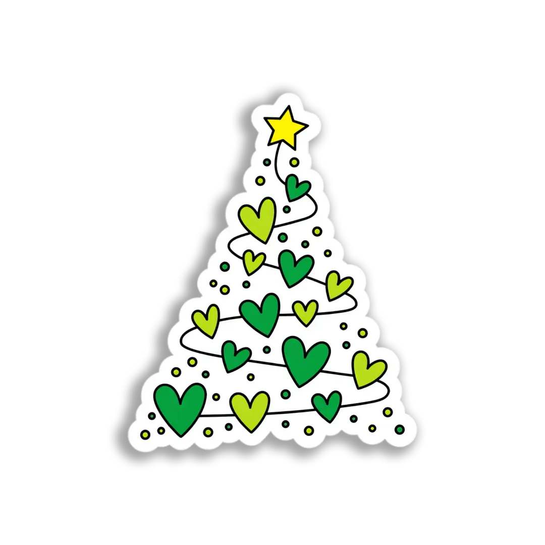 Heart Christmas Tree Sticker